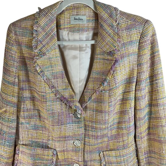 Neiman Marcus Pastel Tweed Blazer - Picture 2 of 8